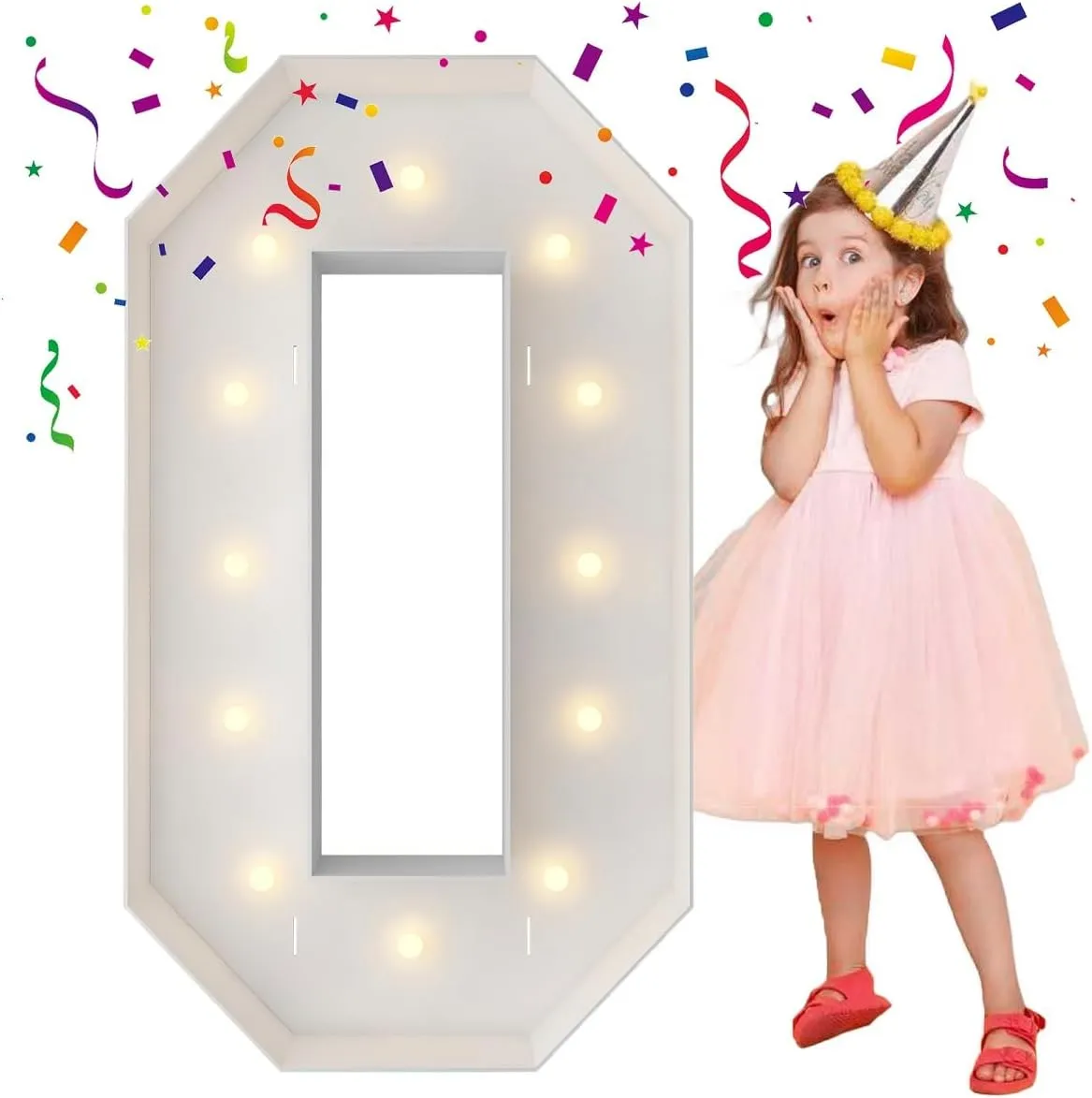 4FT Marquee Light Up Letters, Large Marquee Letters, Mosaic Balloon Frame Letters Big Letters for Engagement Wedding Decorations Birthday Party Backdrop Decor, Balloon Arch Kit Letter O