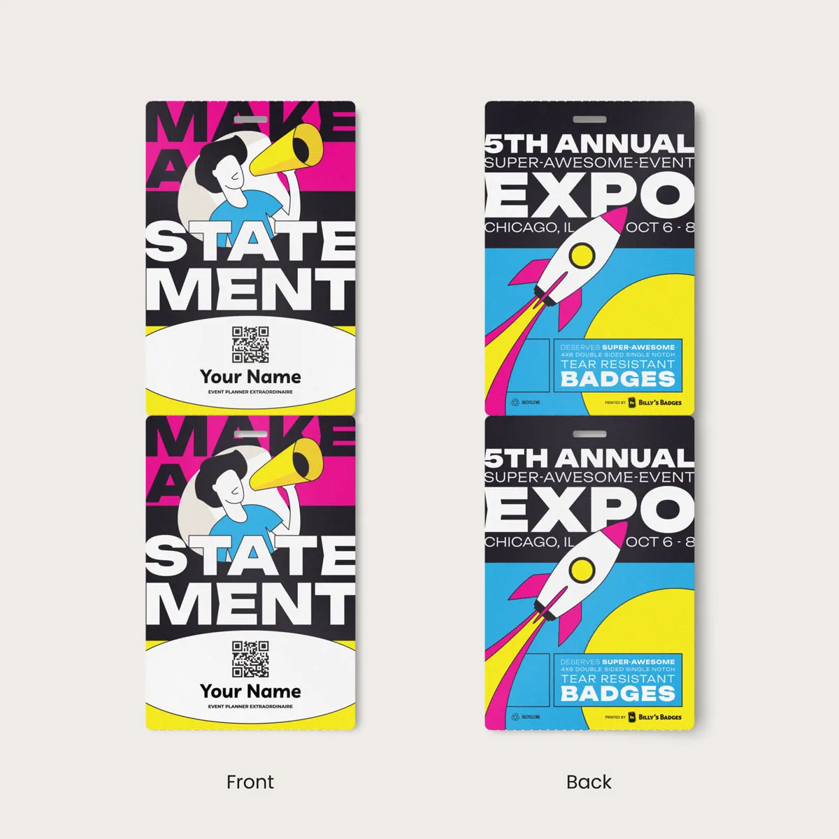 4" x 6" Paper - Custom Event Badges