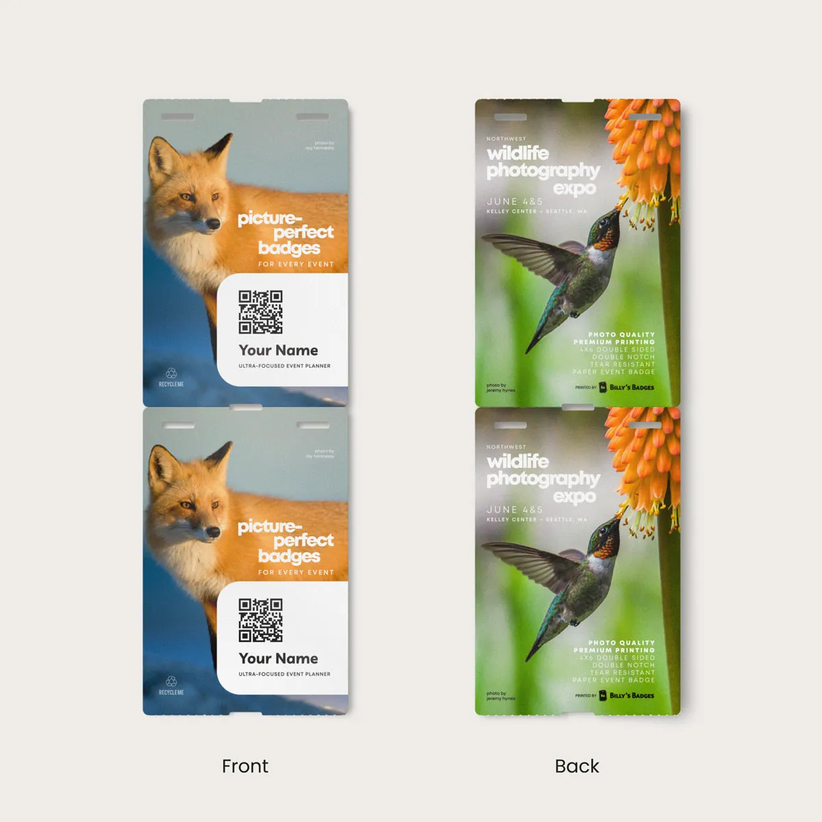 4" x 6" Paper - Custom Event Badges