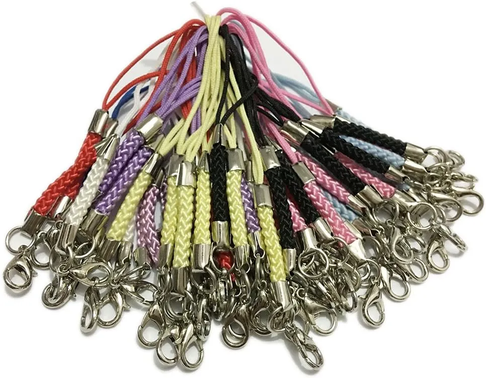 50 pcs Lariat Lanyard mobile straps lobster clasp claw Hang Rope keychain bag Charm accessorie ID holder Connector Fastener Findings (Mix color)