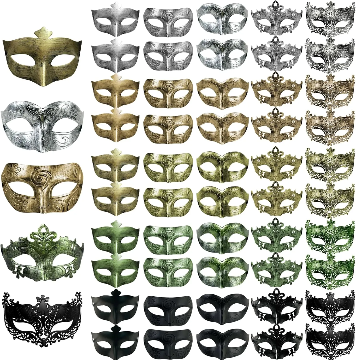 50 Pieces Masquerade Masks Vintage Antique Mask Venetian Party Masks