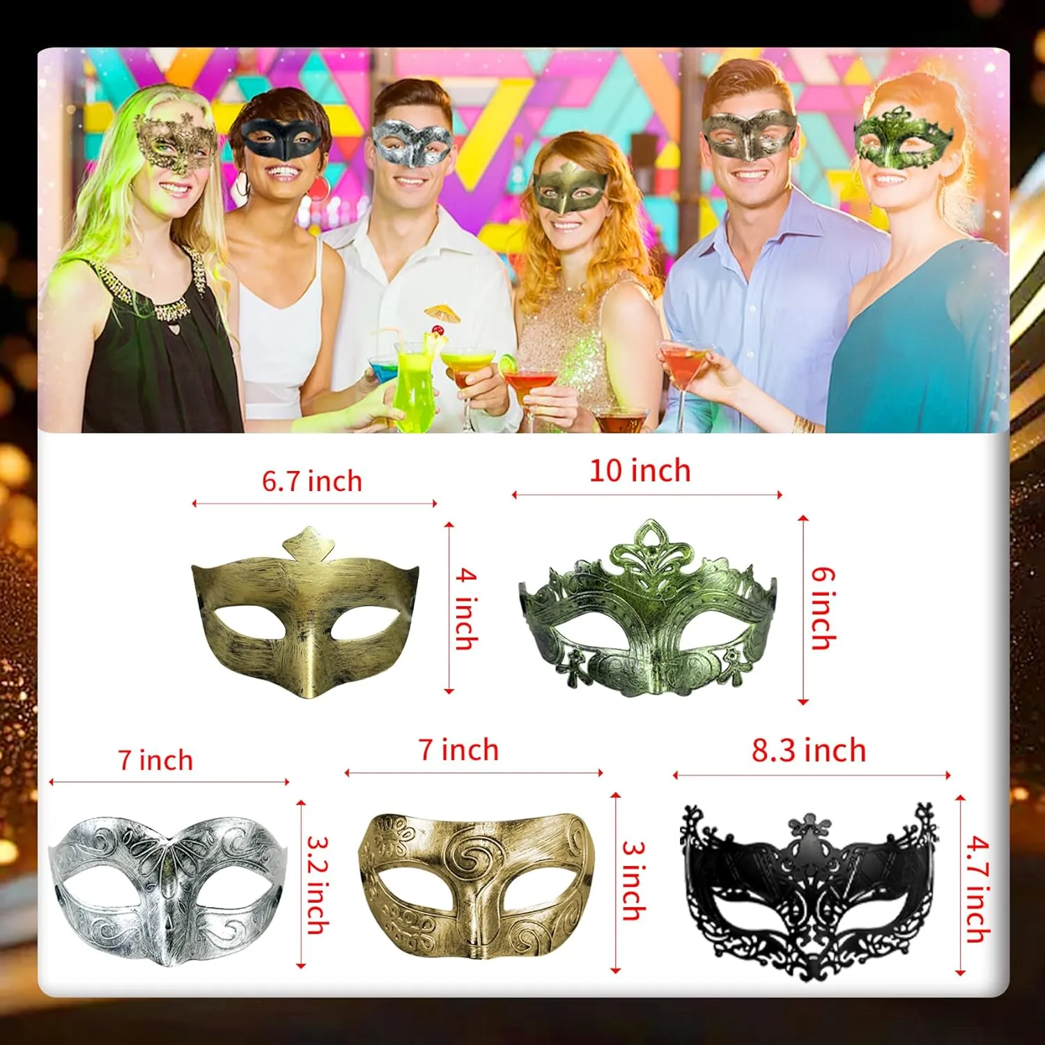 50 Pieces Masquerade Masks Vintage Antique Mask Venetian Party Masks