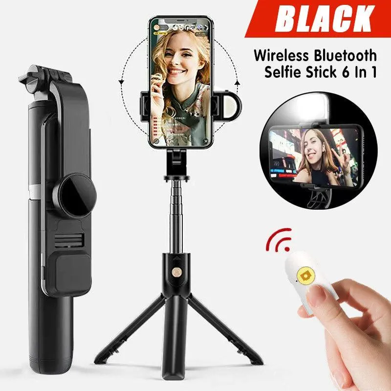 6 In 1 Wireless Bluetooth Selfie Stick Tripod Real-Time Broadcast Remote Control