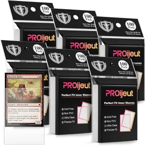 600 Pack Card Sleeves Clear, Perfect Fit Inner Sleeves Ideal for Double-sleeving, Trading Card Sleeve Compatible with MTG, PKM, TCG and Gaming Cards (60 Microns)