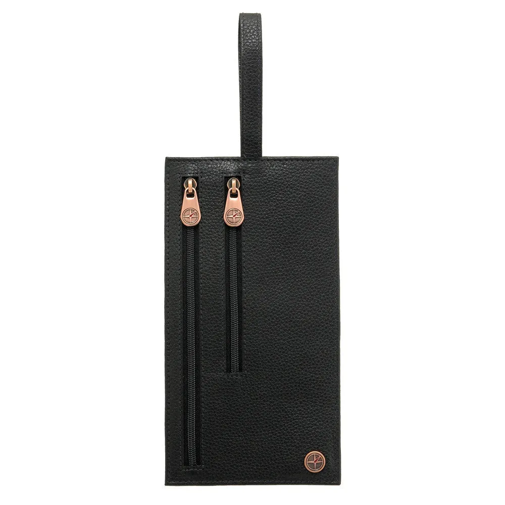 6501 12 - Leather Multi Zip Security Pouch