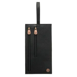 6501 12 - Leather Multi Zip Security Pouch