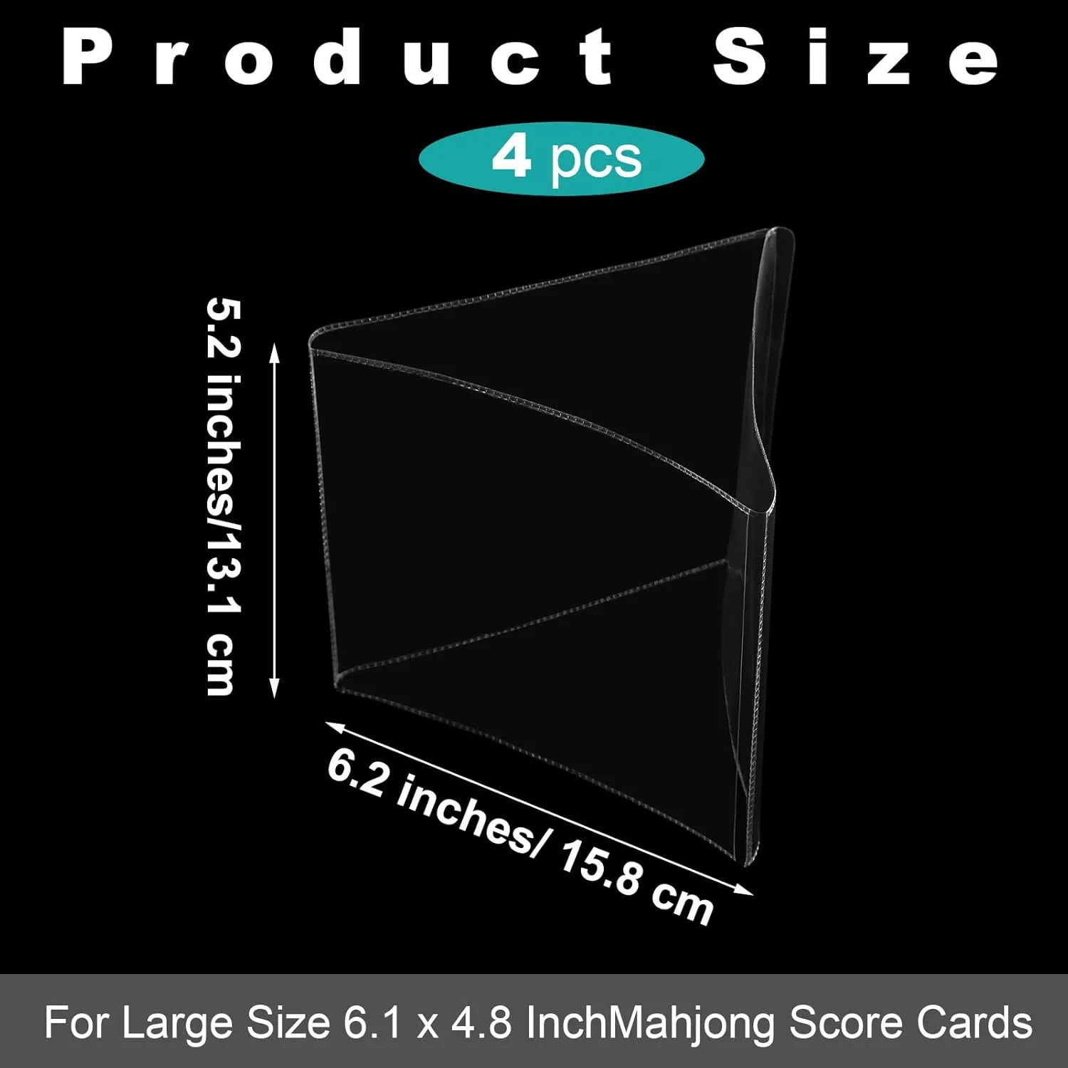 8 Pcs 2025 Mahjong Card Protector Cover Holder Accessories Plastic Clear Large Scorecard Cover Mahjong Sleeve Case Gifts Fit Large Print Size 6 1/8" x4 3/4" (Transparent)