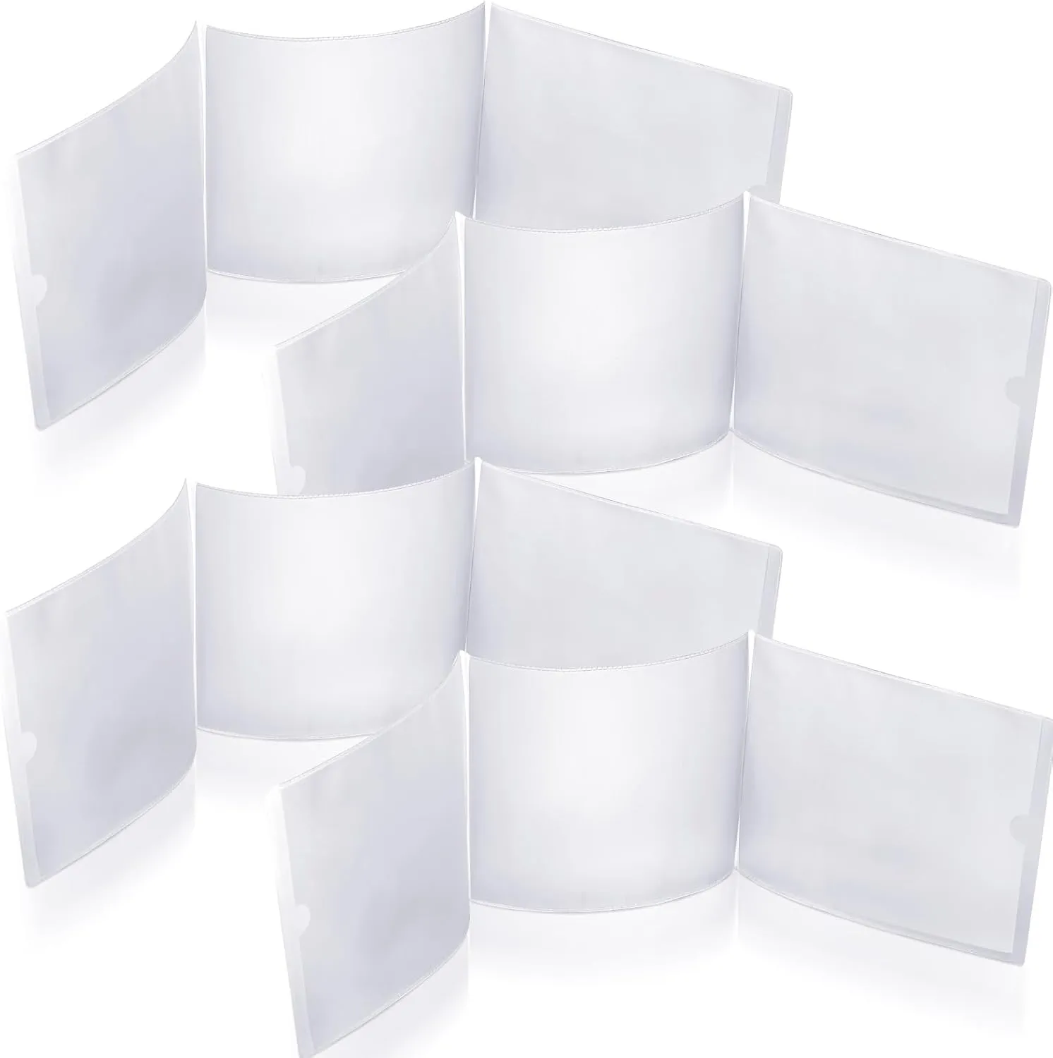 8 Pcs 2025 Mahjong Card Protector Cover Holder Accessories Plastic Clear Large Scorecard Cover Mahjong Sleeve Case Gifts Fit Large Print Size 6 1/8" x4 3/4" (Transparent)