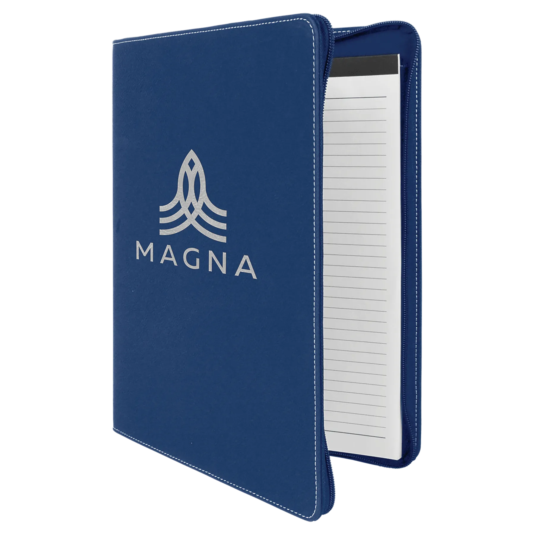 9 1/2" x 12" with Zipper Laserable Leatherette Portfolio with Notepad
