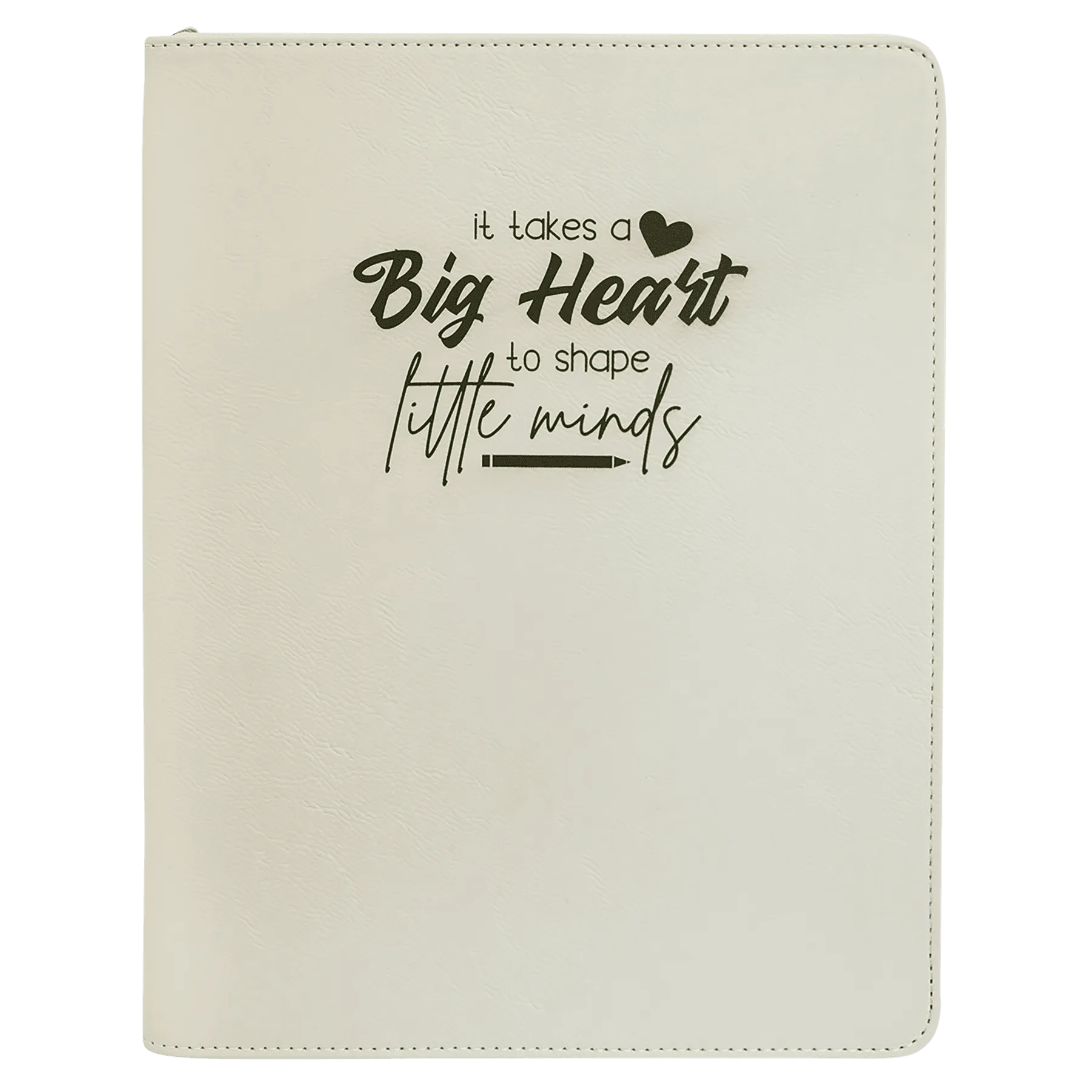 9 1/2" x 12" with Zipper Laserable Leatherette Portfolio with Notepad