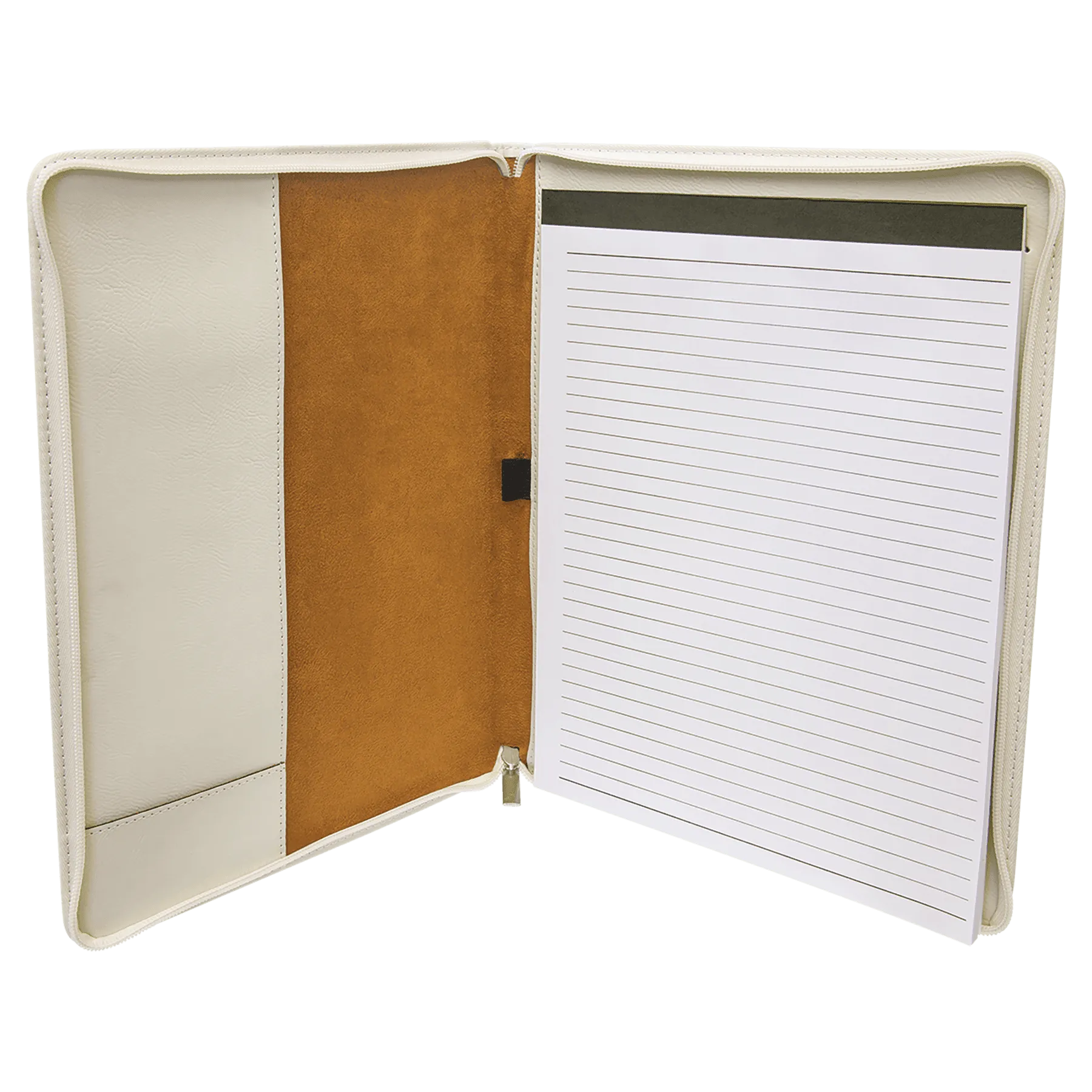 9 1/2" x 12" with Zipper Laserable Leatherette Portfolio with Notepad