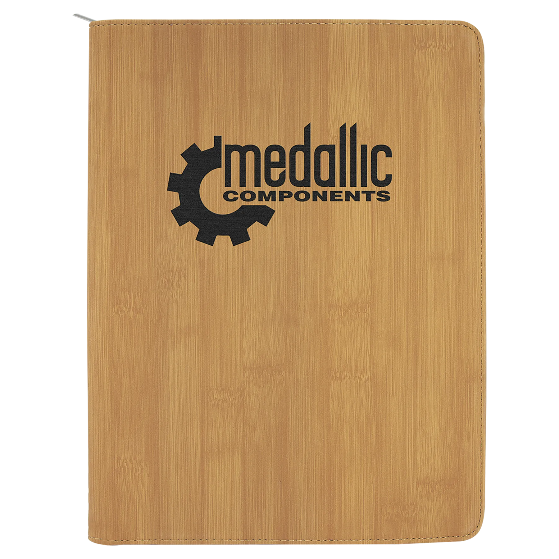 9 1/2" x 12" with Zipper Laserable Leatherette Portfolio with Notepad