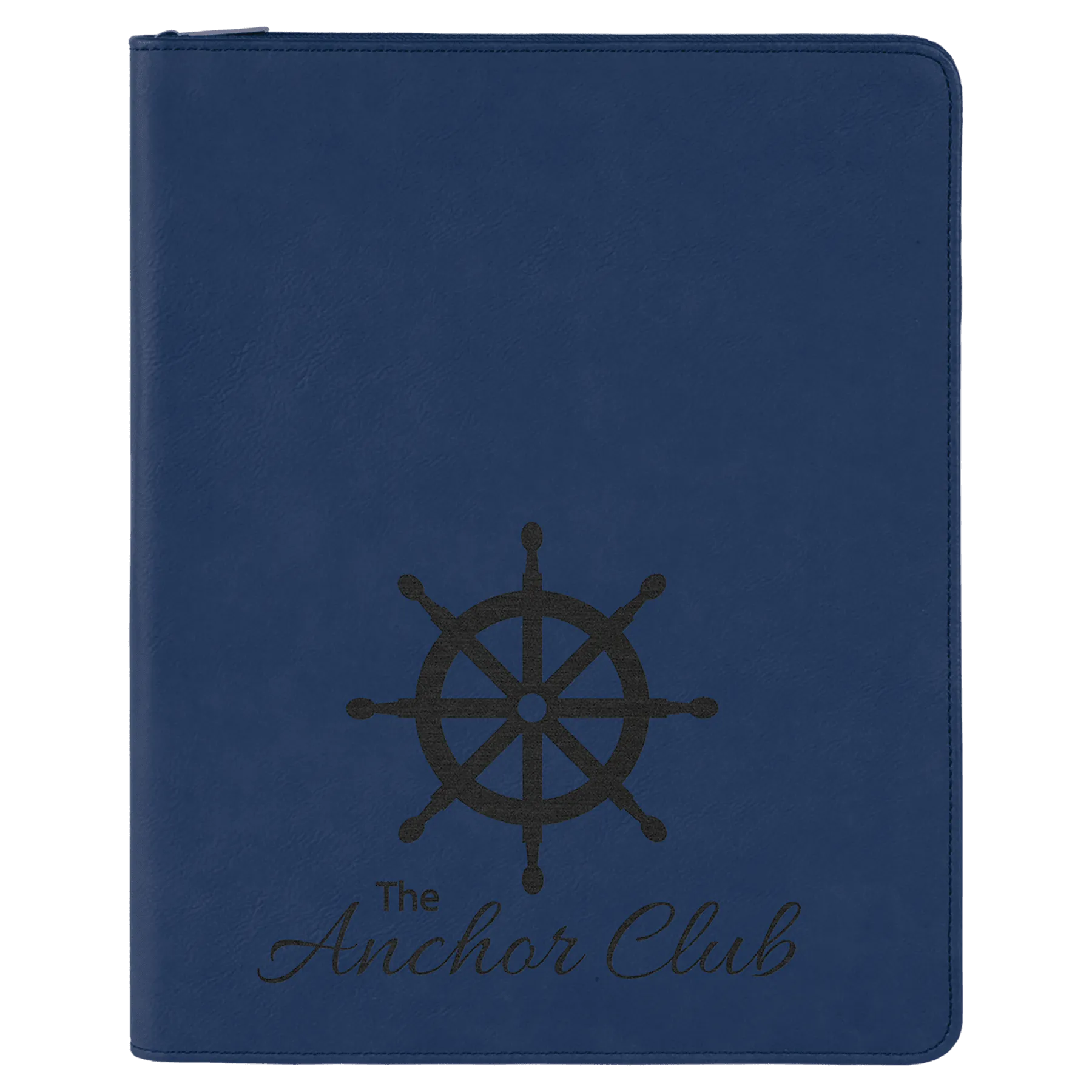 9 1/2" x 12" with Zipper Laserable Leatherette Portfolio with Notepad