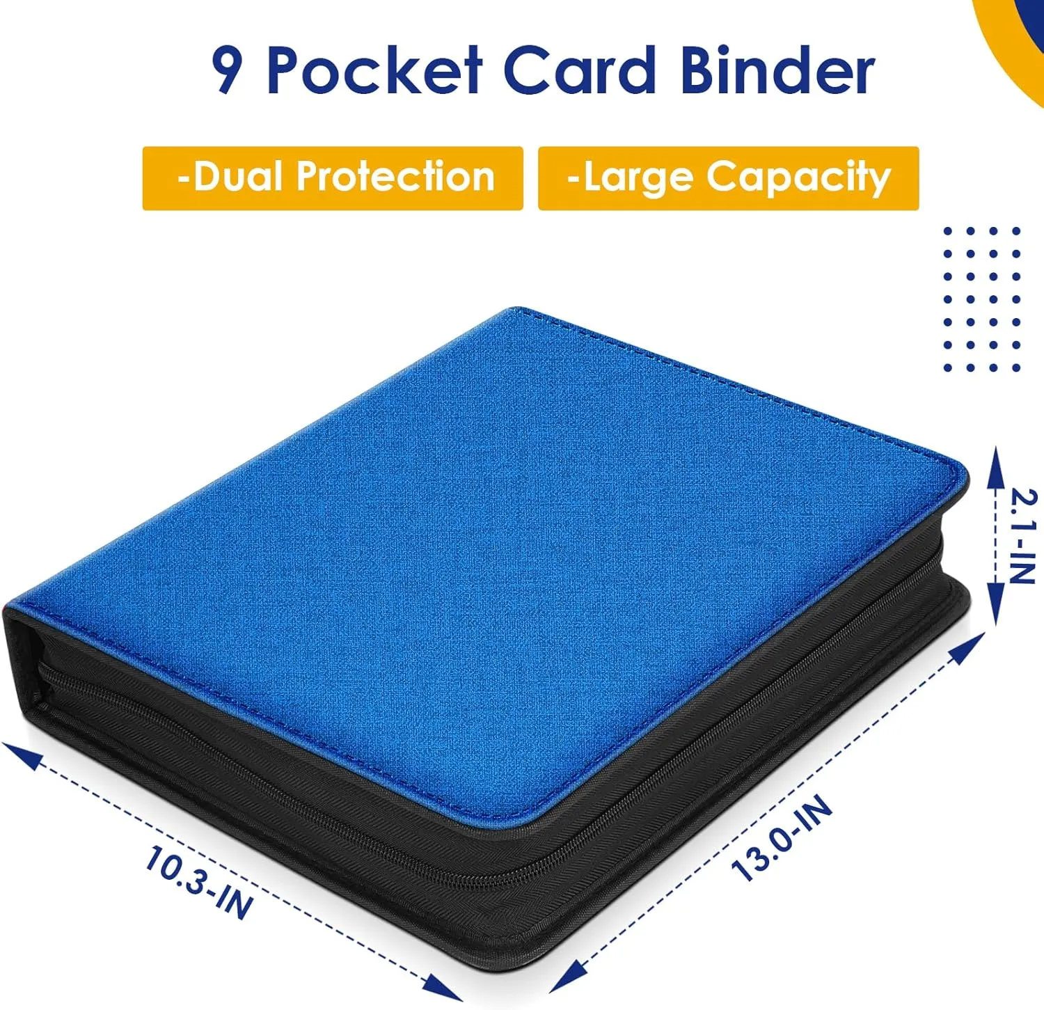 900 Pockets Card Binder, Trading Card Album Display Holder, PU Cover Zip Binder for Cards, Durable Card Holder Album for TCG Game Cards and Sports Cards