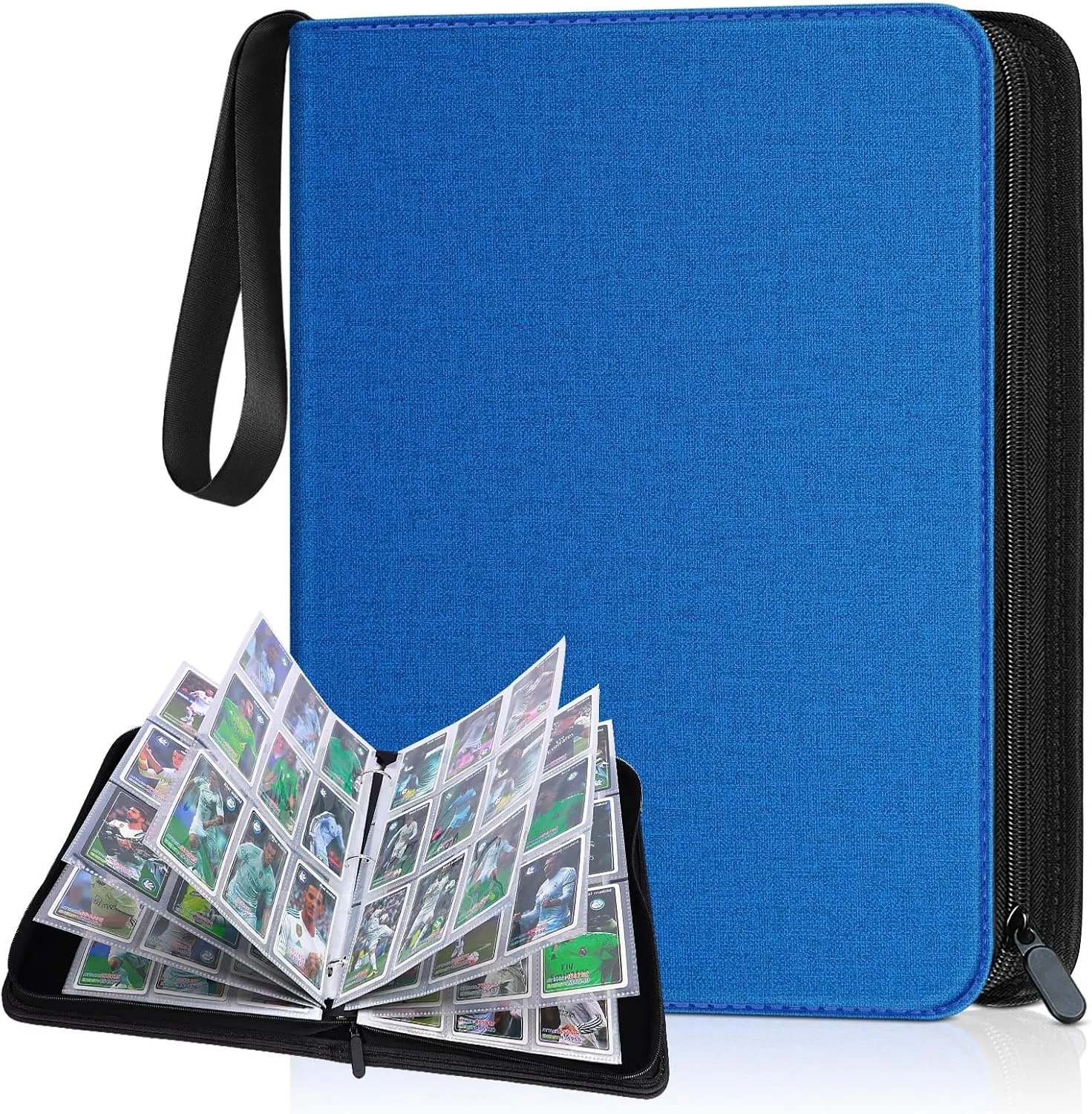 900 Pockets Card Binder, Trading Card Album Display Holder, PU Cover Zip Binder for Cards, Durable Card Holder Album for TCG Game Cards and Sports Cards