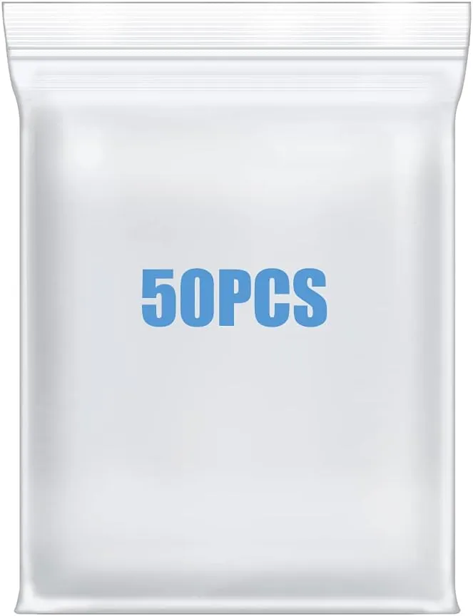 9" x 12" Thick 4 Mil Plastic Bags Clear Resealable Zip Seal Lock Poly Bags Heavy-Duty Zipper Reclosable Baggies Packing Clothing Pants 50 Pack