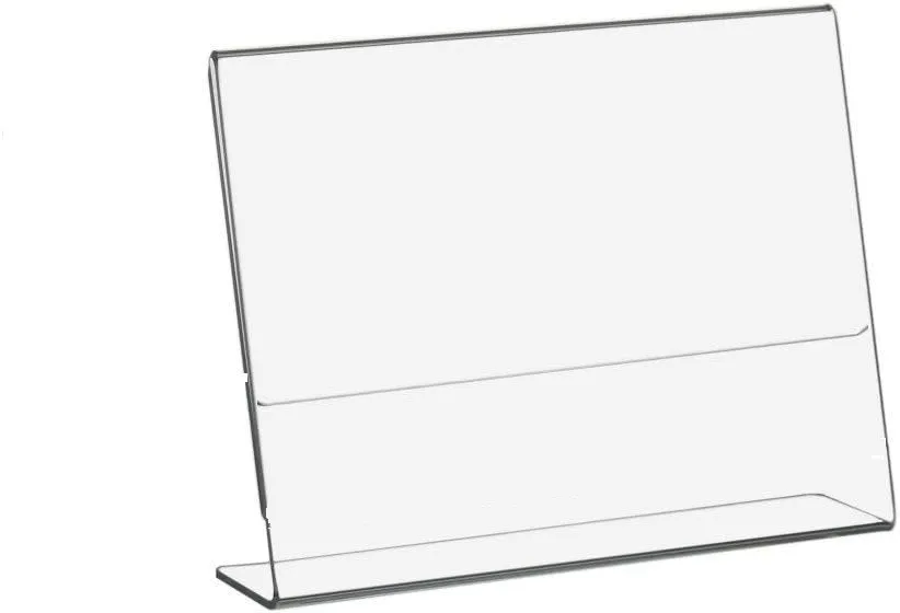 A6 Horizontal Design L-Shape Transparent Acrylic Label Sign Holder