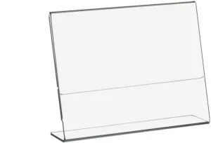 A6 Horizontal Design L-Shape Transparent Acrylic Label Sign Holder