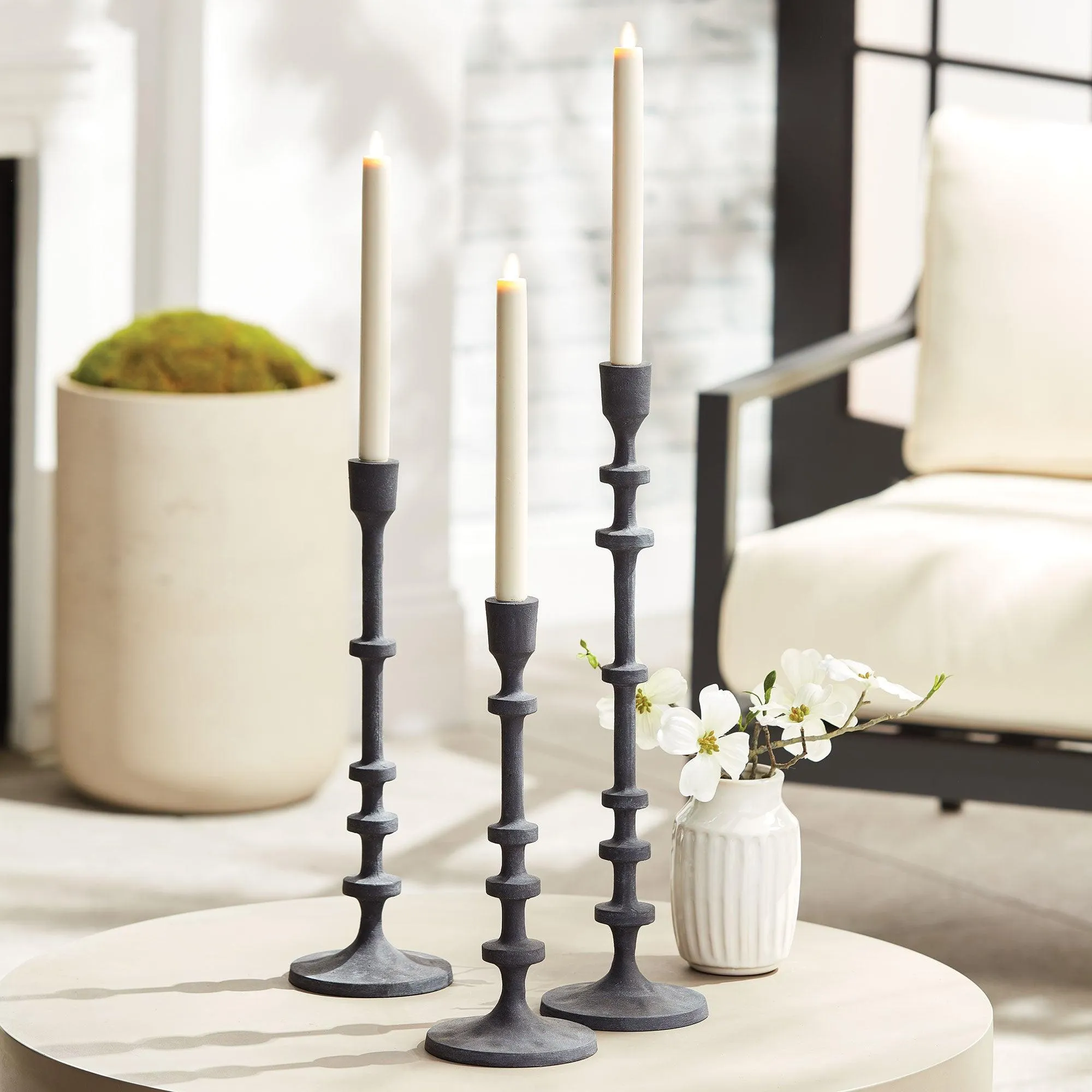 Abacus Taper Holders, Set Of 3