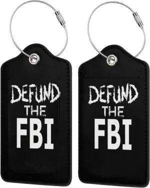 Abolish Defund The FBI 2 Leather Luggage Tags for Bags Gifts for Men Women1