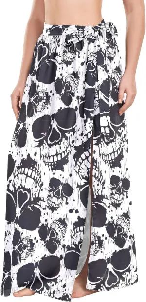 Abstract Garbage Skull Women Swimwear Cover Ups Bikini Bathing Suit Beach Dress for Travel M