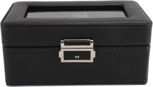 Acouto Elegant 3-Slot Watch with Lychee PU, MDF & Suede Lining - Display Case for Home & Travel. (W150BG)