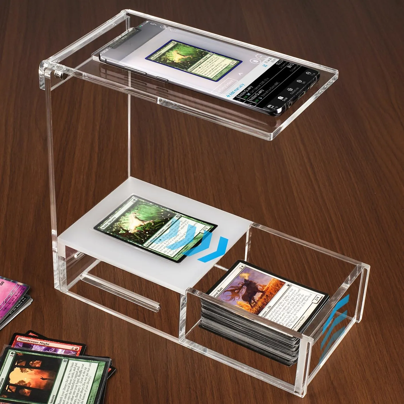 Acrylic MTG Cards Scanner Stand, Trading Card Scanstand Compatible with Manabox, TCGPlayer App, Sleeved and Unsleeved Cards
