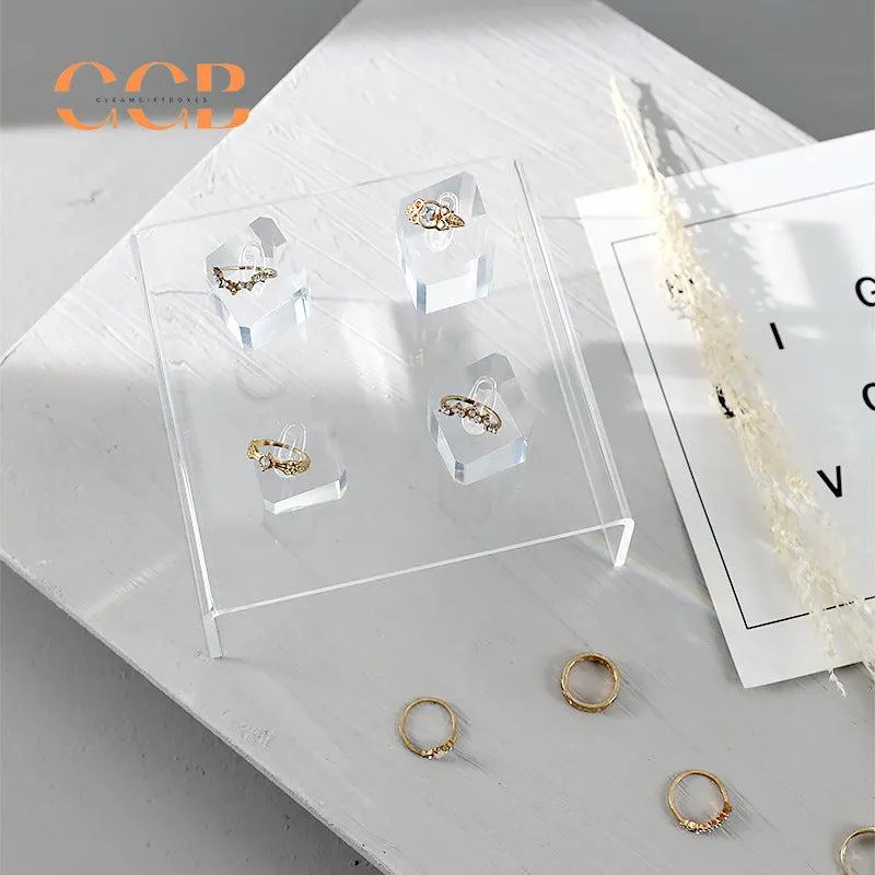 Acrylic Ring Display Stand Set for Jewelry Retail and Organization