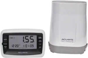 AcuRite Wireless Digital Rain Gauge with Self-Emptying Collector with Rainfall History, Alerts, and Current Date and Time (00899), Multicolor