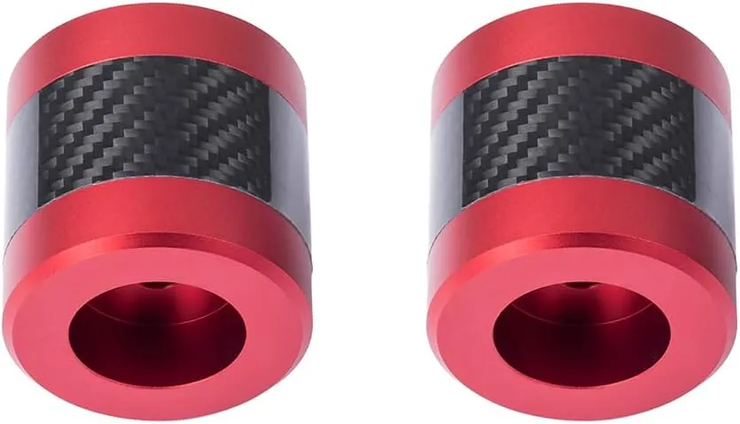 Advanblack ProTek Machined Crash Bar Sliders Decorative Wheel Rotatable End For Front Engine Guard Rear Saddlebag Guards (Red CNC w/Carbon Inlay)