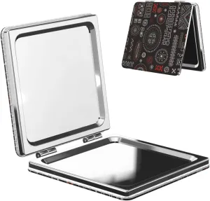 African Tribal Geometric Pattern Women Small Makeup Mirror Portable Pocket Cosmetic Mirror for Travel