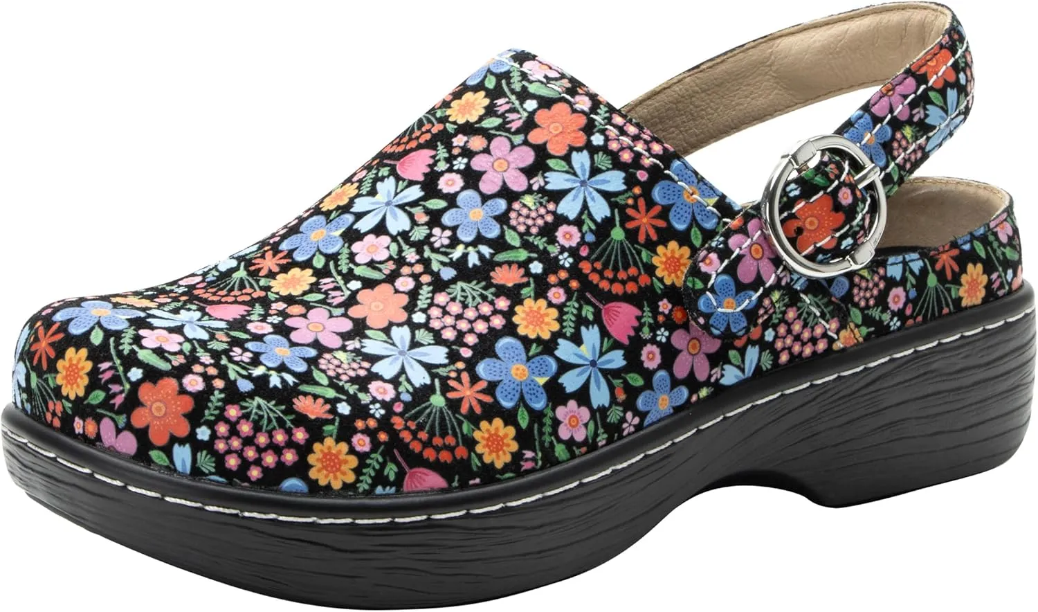 Alegria Women's Olie Slingback Clog Leather Slide