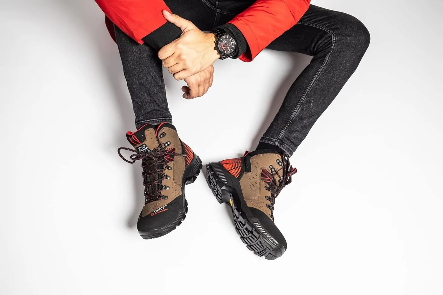Alpina HELIOS Premium Men's Hiking Work Boots | Waterproof | Full Leather Trekking Shoes | Breathable eVent Membrane | Vibram | Made in Europe