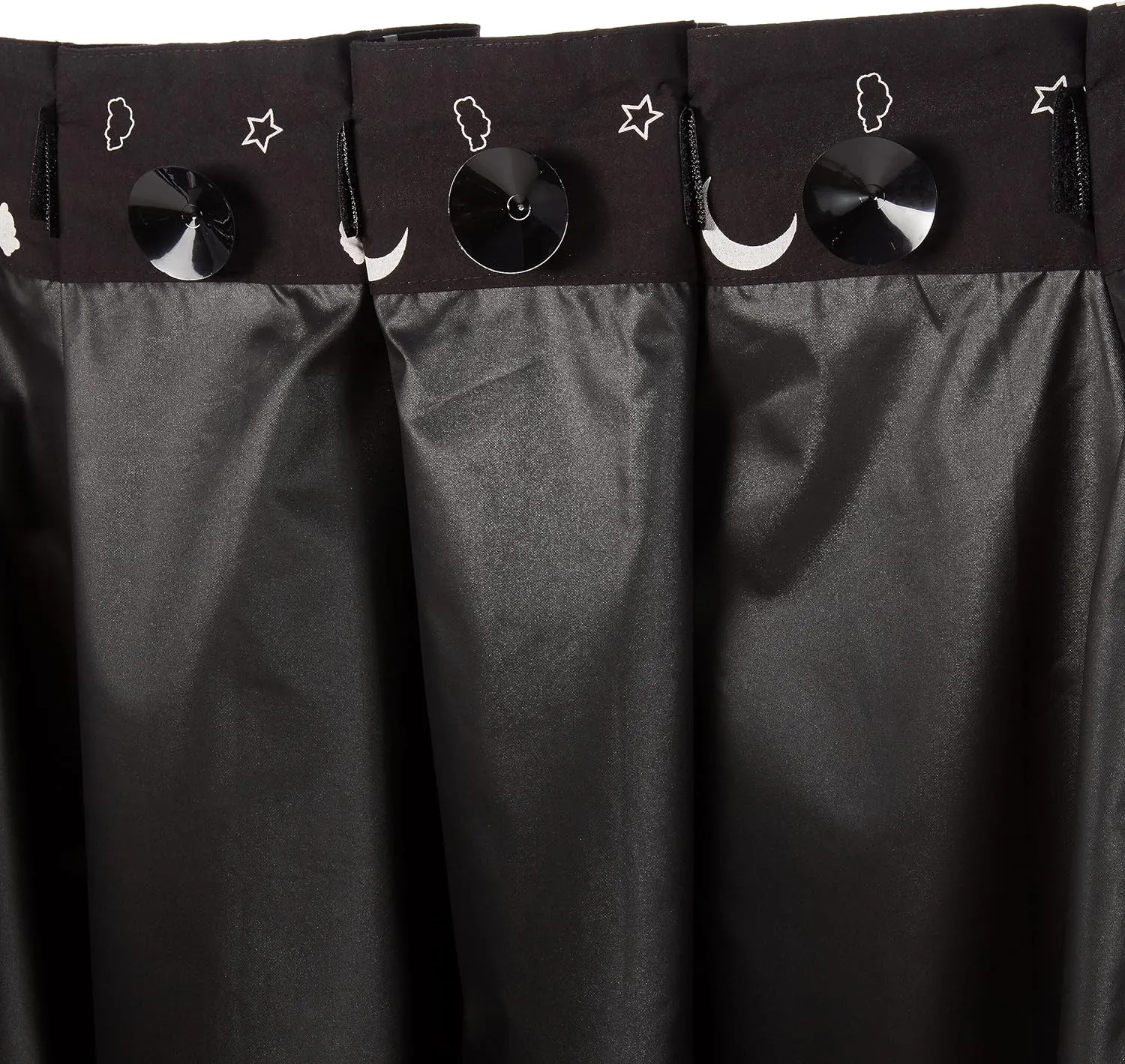 Amazon Basics Portable Blackout Curtain Shade with Suction Cups, 50" x 78", 2-Pack, Moon and Stars