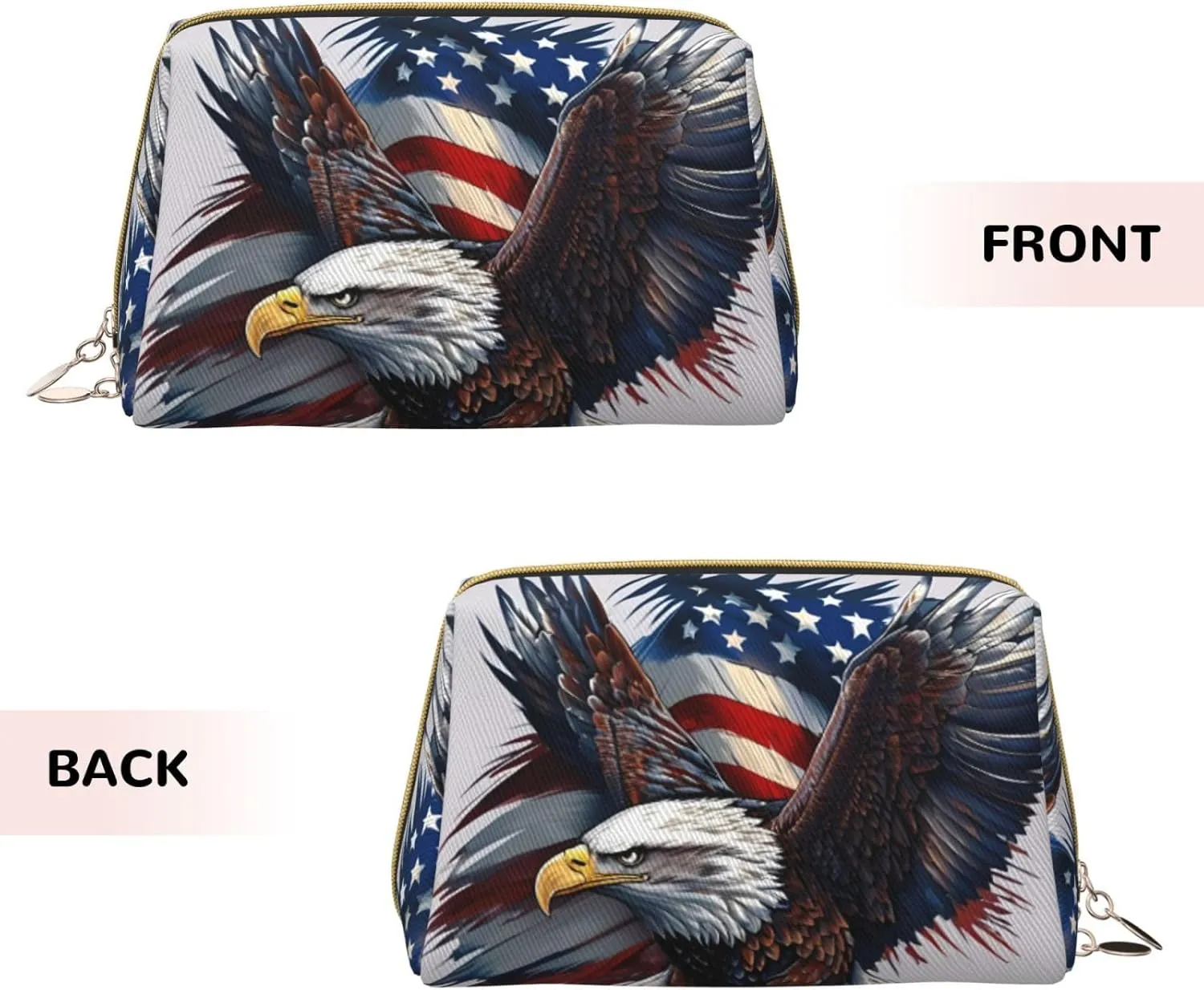 American Bald Eagle Toiletry Pouch, Travel-Friendly Makeup Organizer For Makeup Brushes, Lipsticks