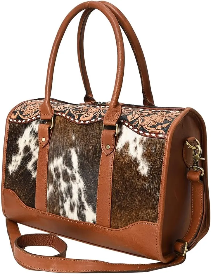 American Darling ADBGA625 Duffel Hand Tooled Genuine Leather Women Bag Western Handbag Purse | Handbag | Leather Duffle Bag