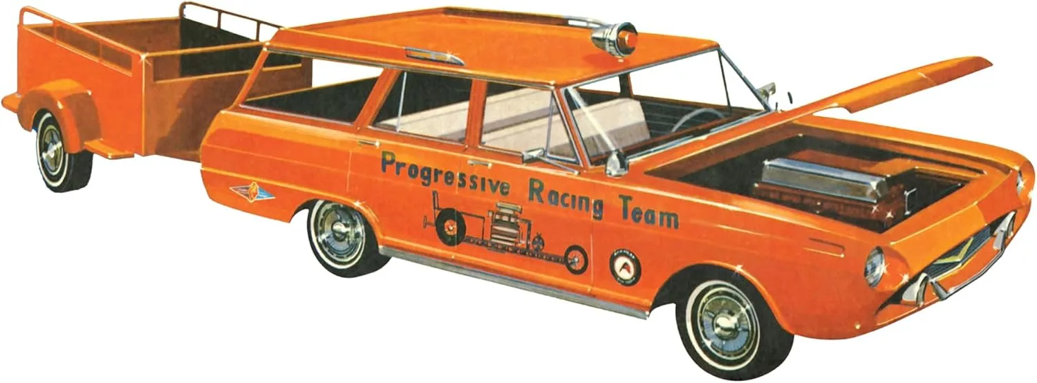 AMT 1963 Chevy II Station Wagon w/Trailer 1:25 Scale Model Kit