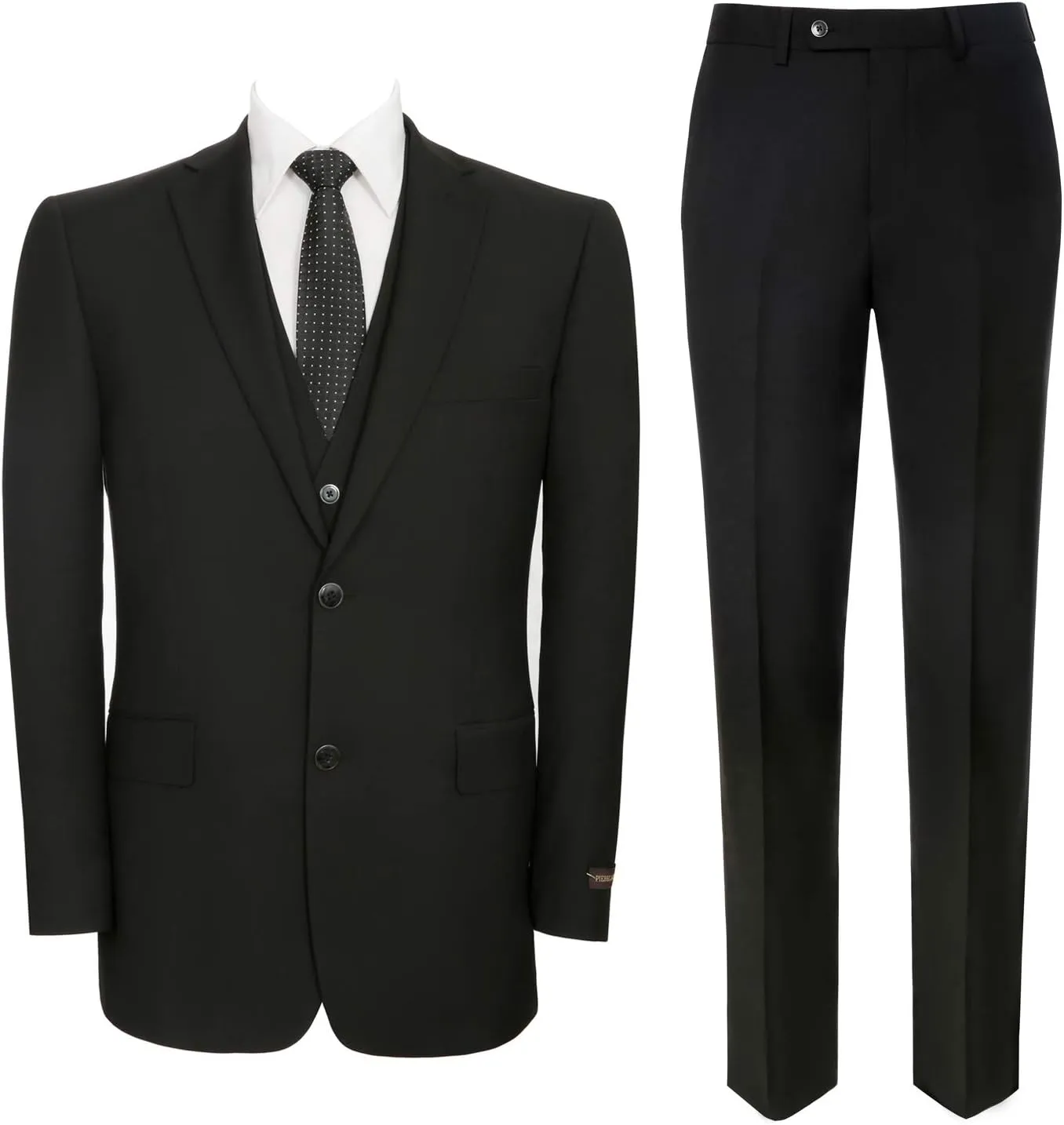 AMY ZHU Men's 3 Piece Suit Classic Fit Suit Set Blazer Suit Jacket Hidden Expandable Waist Pants