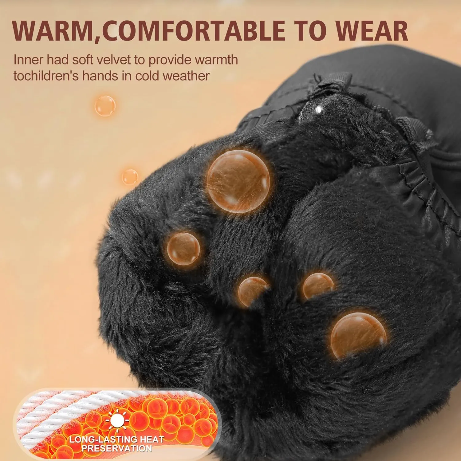 Andake Kids Ski Mittens Gloves Waterproof&Breathable Winter Warm Snow Gloves for Ages 1-10 Toddler Baby Girls and Boys
