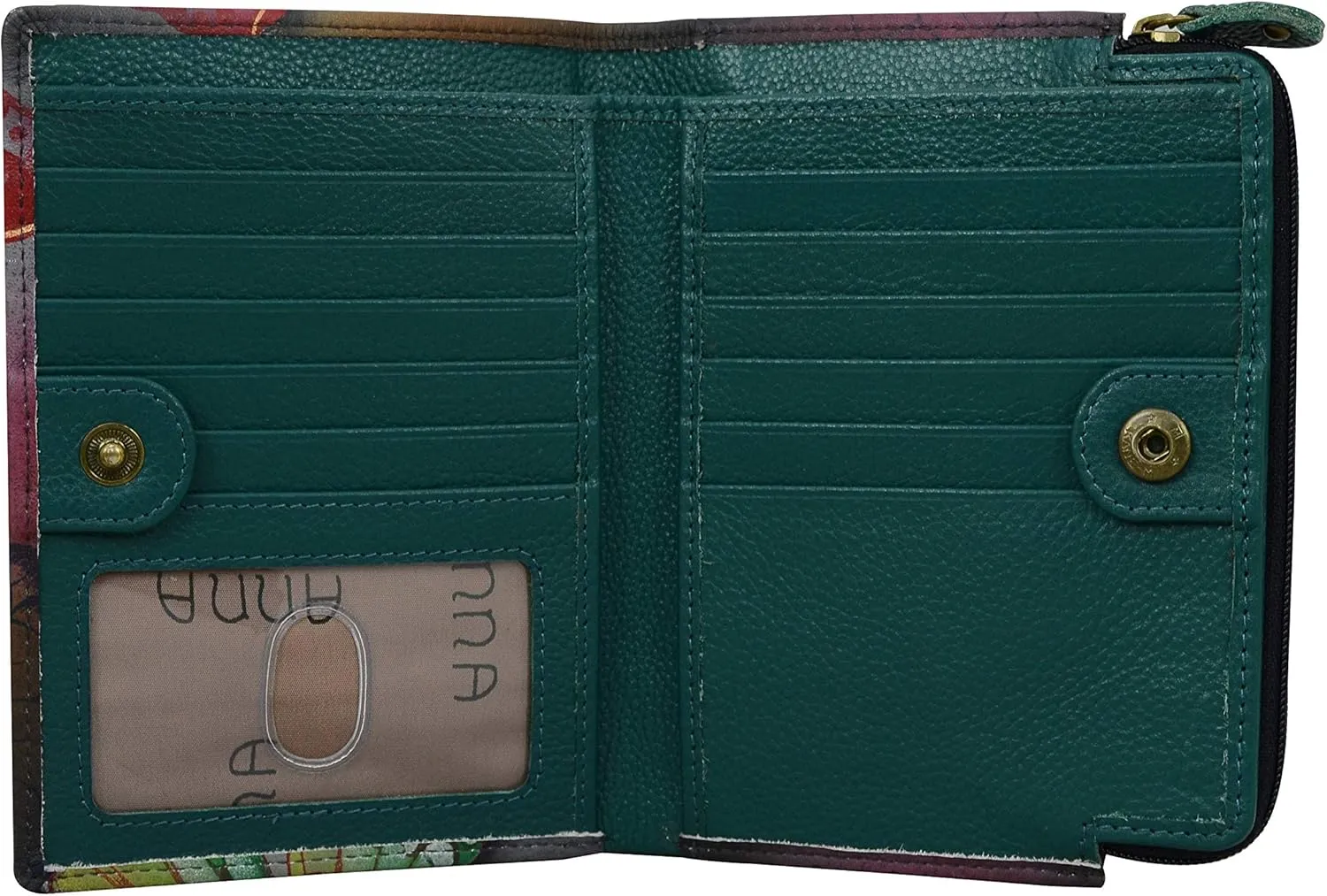 Anna By Anuschka Women's Hand-Painted Genuine Leather Two Fold Clutch Wallet