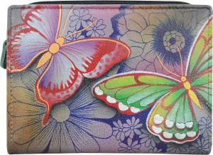 Anna By Anuschka Women's Hand-Painted Genuine Leather Two Fold Clutch Wallet