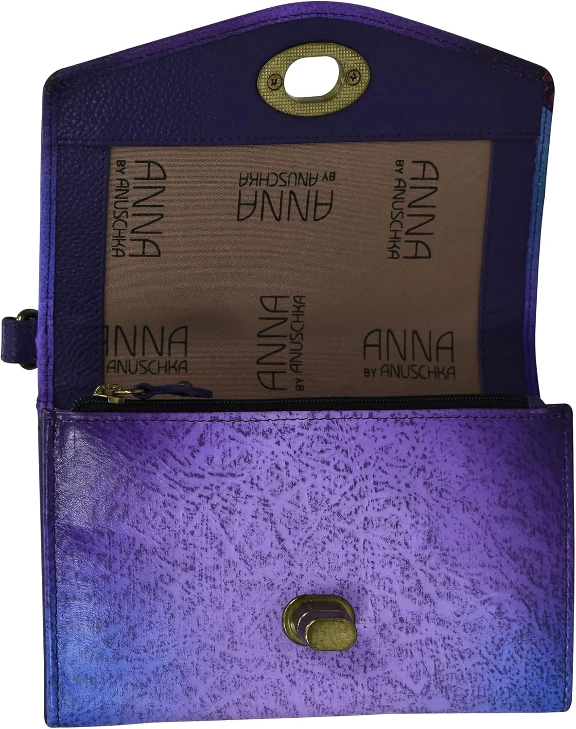 Anna by Anuschka Women's Hand-Painted Genuine Leather Vintage Wristlet Clutch