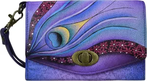 Anna by Anuschka Women's Hand-Painted Genuine Leather Vintage Wristlet Clutch