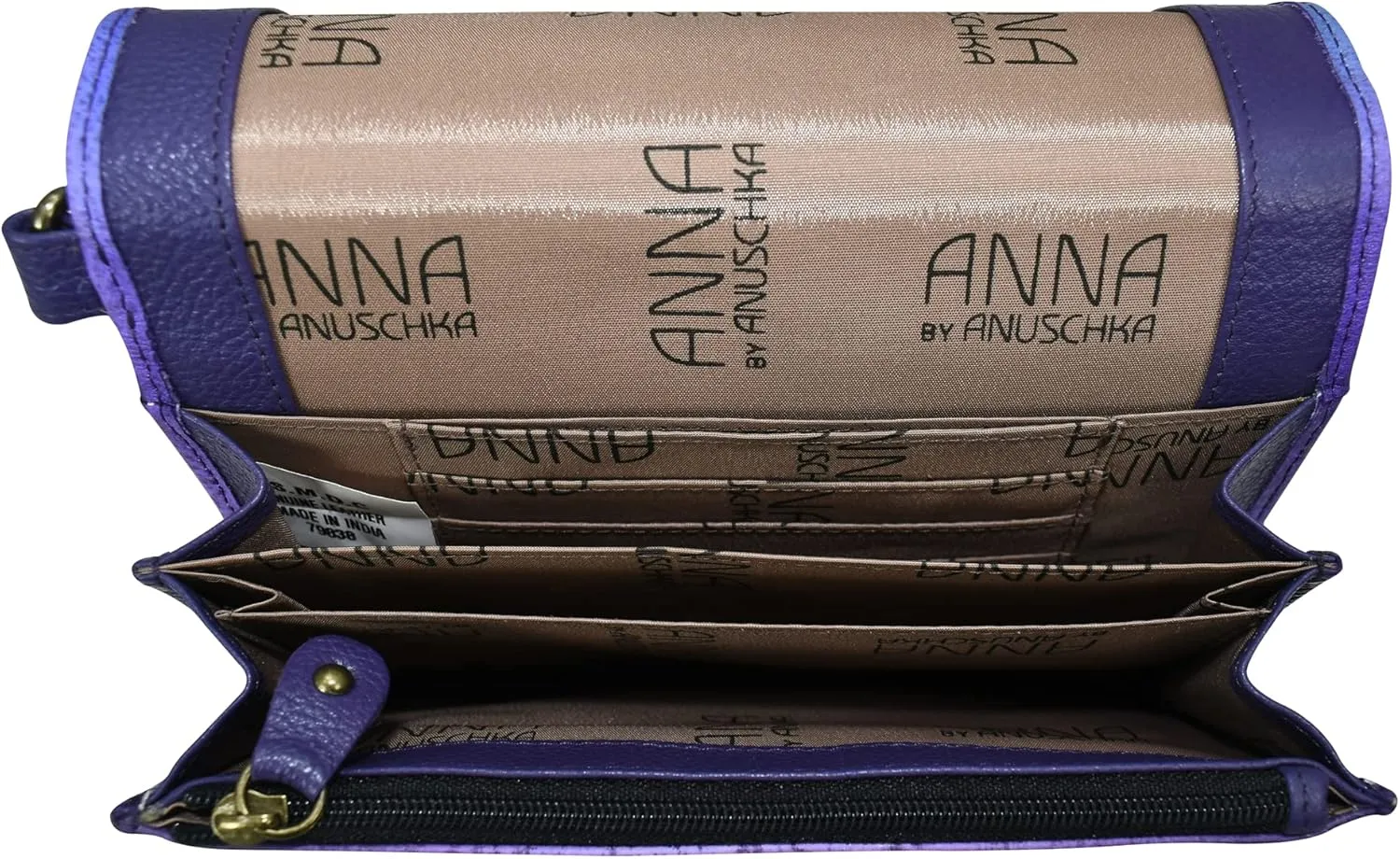 Anna by Anuschka Women's Hand-Painted Genuine Leather Vintage Wristlet Clutch
