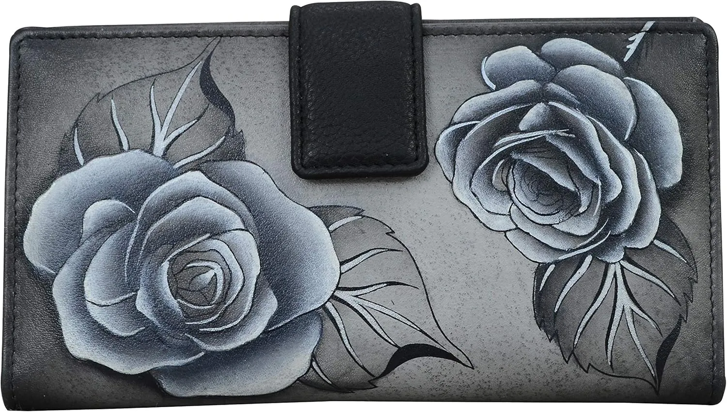 Anna by Anuschka Women's Original Leather Hand-Painted Two Fold Organizer Wallet