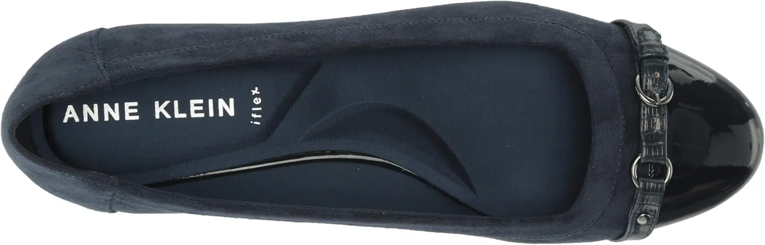 Anne Klein Womens Embellished Faux Leather Moccasins