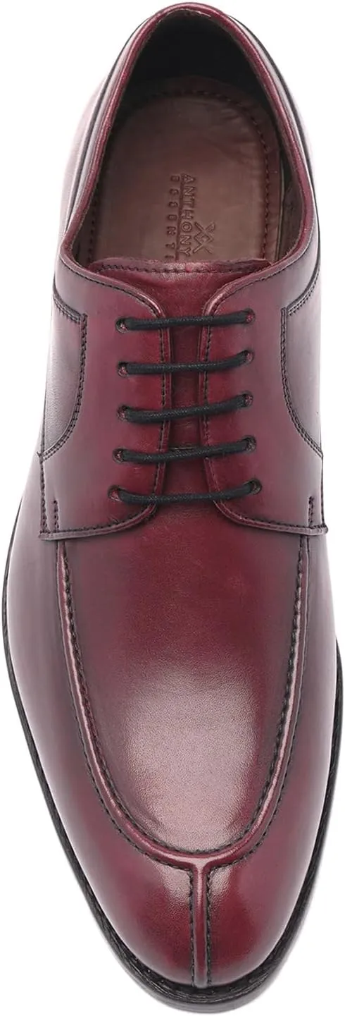 Anthony Veer Wallace Split-Toe Dress Shoes for Men | Lace-up | Goodyear Welt Construction | Cushioned Footbed & Recraftable Leather Sole with Stacked Heel | Full Grain Calfskin Leather Upper
