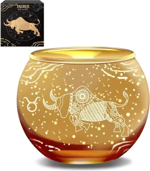 AOVILA Taurus Gifts for Women Gold Votive Candle Holder Tea Light Candle Holder with Tea Light Candle Gift Set for Zodiac Astrology Birthday Gifts Women Mother Home Decor Table Centerpiece