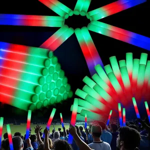 AOWDIAO 45 Pack Foam LED Glow Sticks – 16-Inch & 3 Lighting Modes – Light Up Neon Glow Wands Party Supplies for Weddings, Concerts, Festivals, Birthdays, Camping