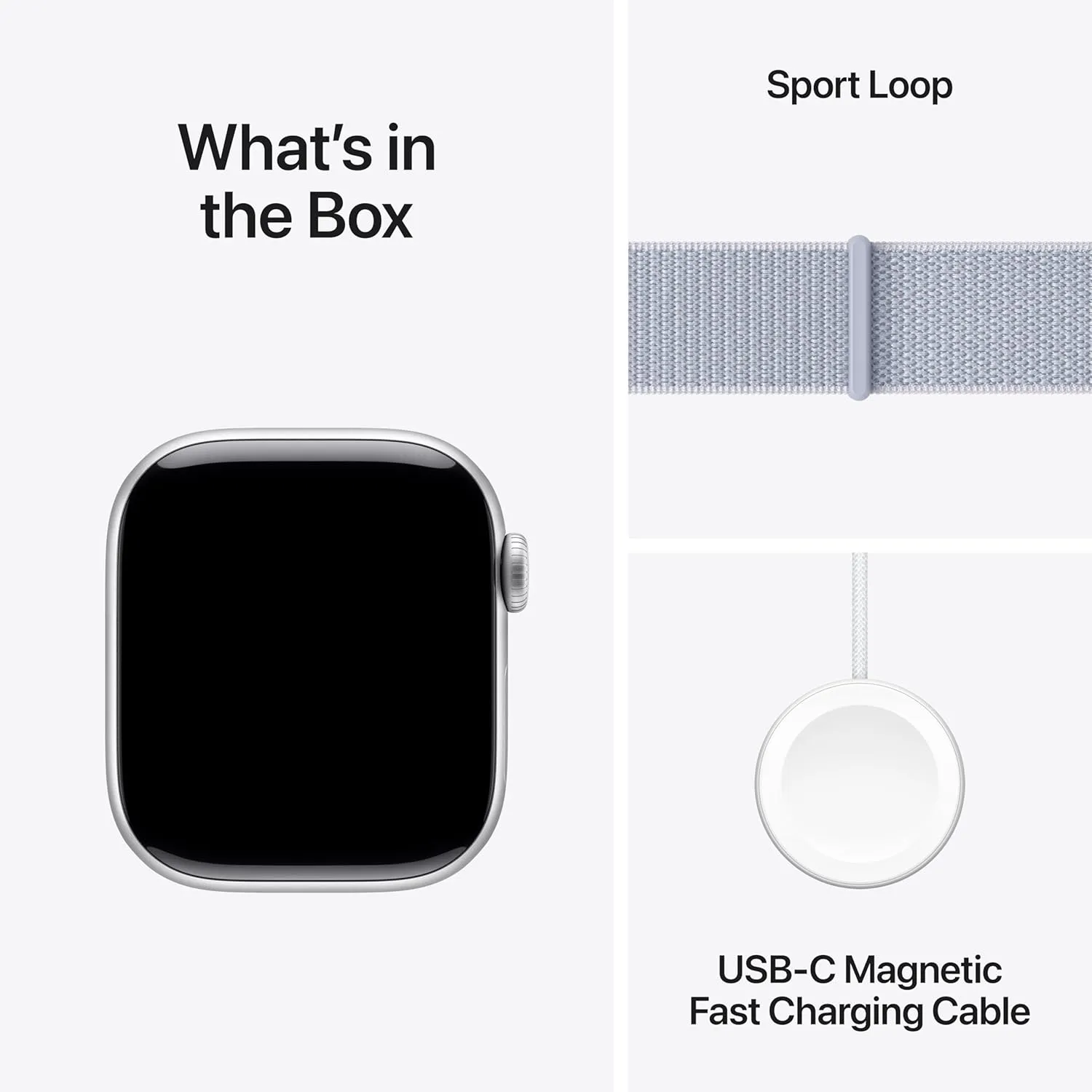 Apple Watch Series 10 [GPS 42mm case] Smartwatch with Silver Aluminium Case with Blue Cloud Sport Loop. Fitness Tracker, ECG App, Always-On Retina Display, Carbon Neutral